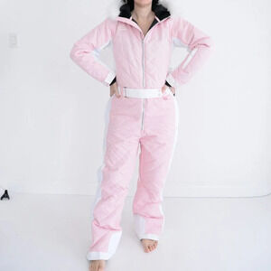 Tipsy Elves Powder Pink One Piece  Ski Suit Snowsuit Size L NWT